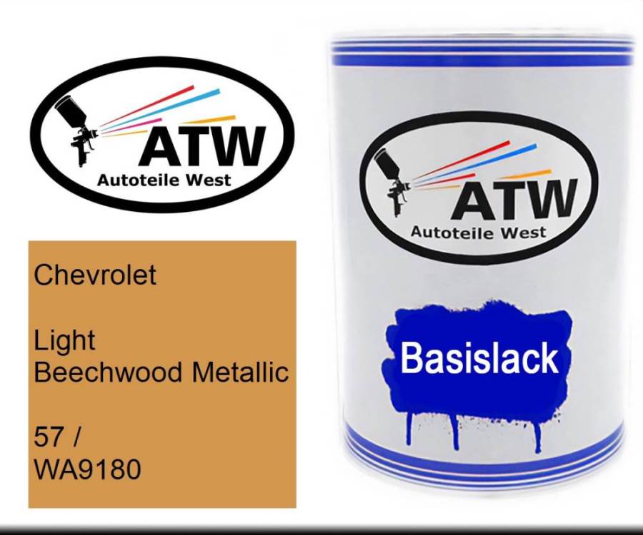 Chevrolet, Light Beechwood Metallic, 57 / WA9180: 500ml Lackdose, von ATW Autoteile West.